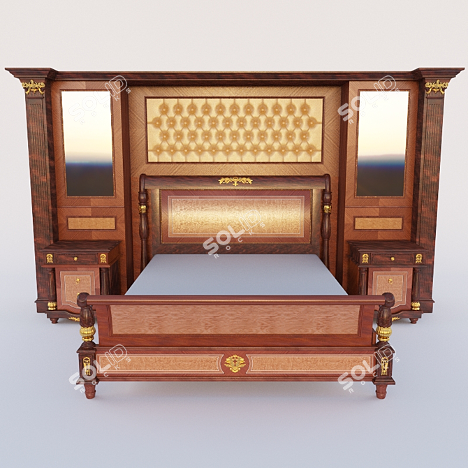 Luxury Madlen Bed 3D model image 1
