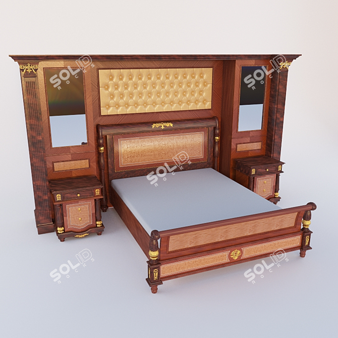 Luxury Madlen Bed 3D model image 2