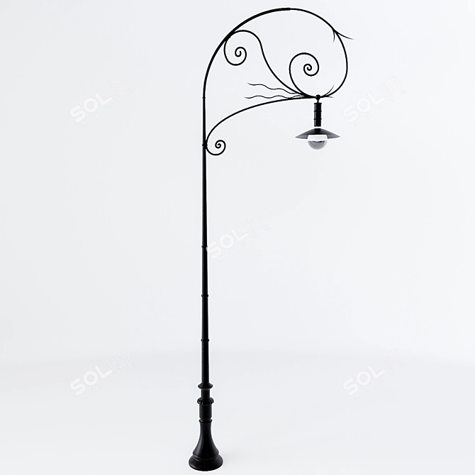 Vintage 1850's Light Post 3D model image 1