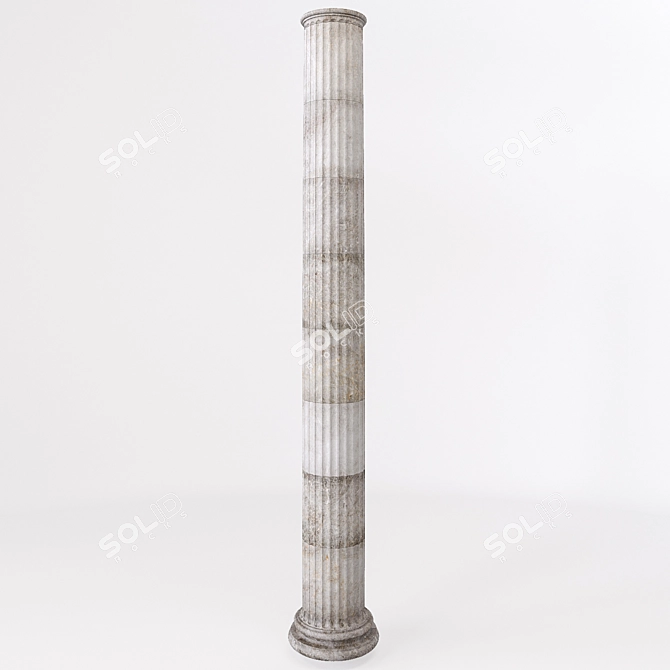 Doric Column 3D Model: High-Resolution Texture 3D model image 1