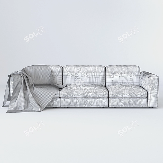 Satin Covered Leather Couch 3D model image 2