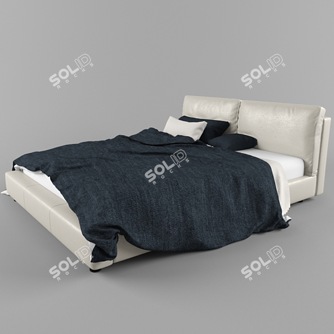 Luxury Italian Bed: Massimosistema 3D model image 2