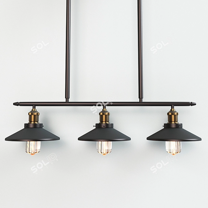 Moderno Ceiling Light Crossbar 3D model image 1