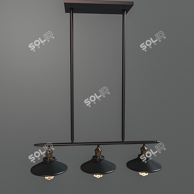 Moderno Ceiling Light Crossbar 3D model image 3