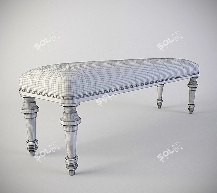 Elegant Bernhardt Antiquarian Bench 3D model image 2