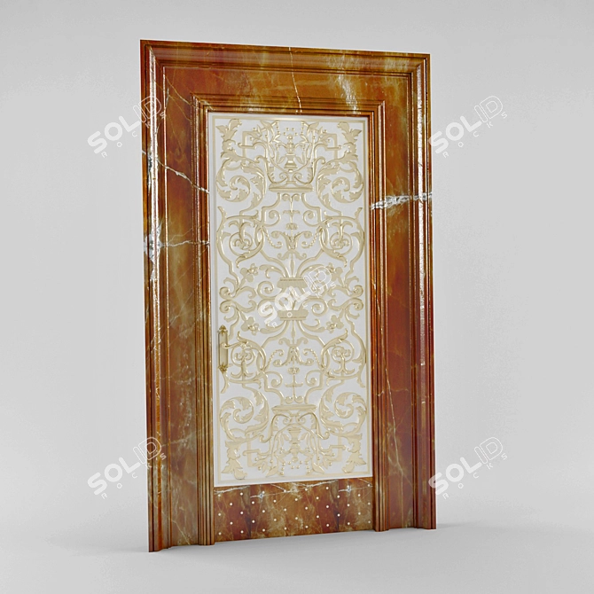 Elegant Classic Doors 3D model image 1