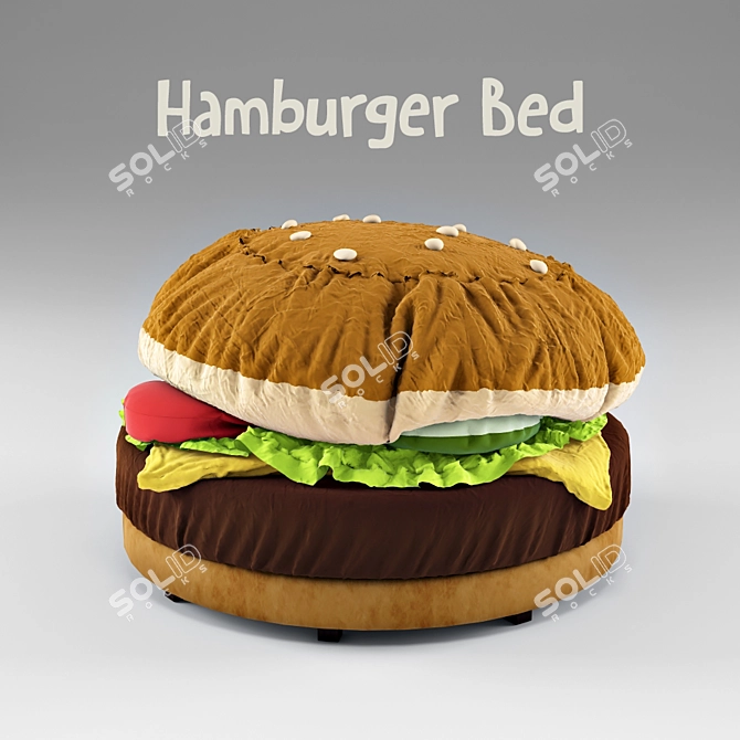 Delicious Dream: Hamburger Bed 3D model image 1