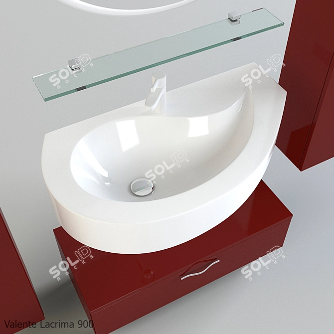 Lacrima 900: Artful Bathroom Basin 3D model image 2