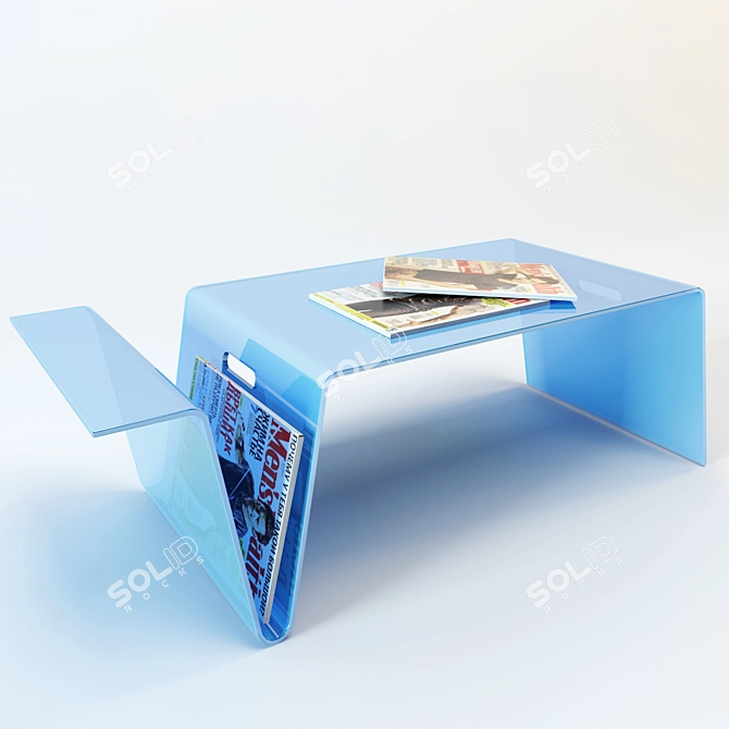 Versatile Magazine Rack Table 3D model image 1