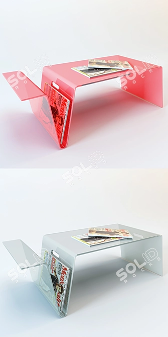 Versatile Magazine Rack Table 3D model image 2