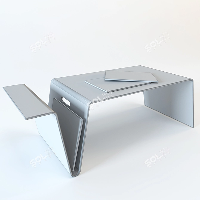 Versatile Magazine Rack Table 3D model image 3