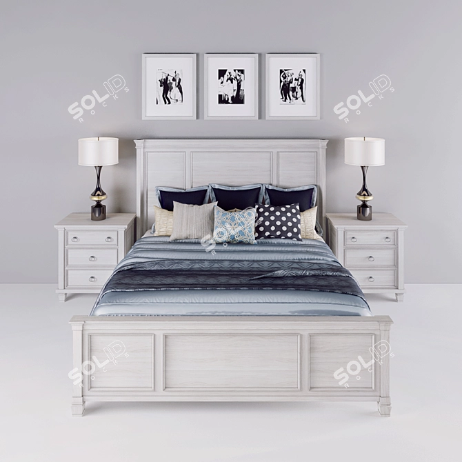 Prentice Queen Bed Set 3D model image 1