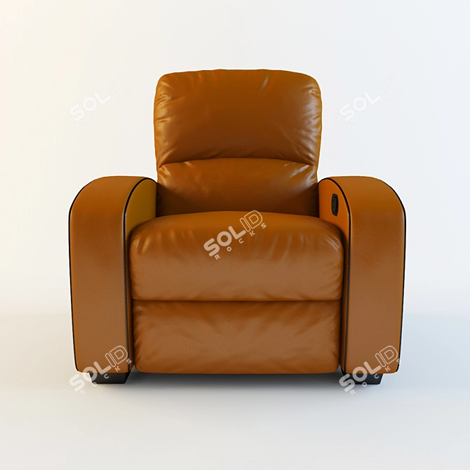 Luxury Reclining Leather Armchair 3D model image 2