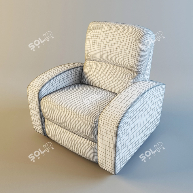 Luxury Reclining Leather Armchair 3D model image 3