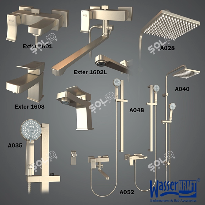 WasserKRAFT Exter 1600: Sophisticated Faucets 3D model image 1