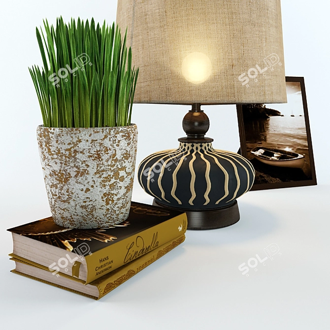 Elegant Providence Gray Table Lamp 3D model image 2
