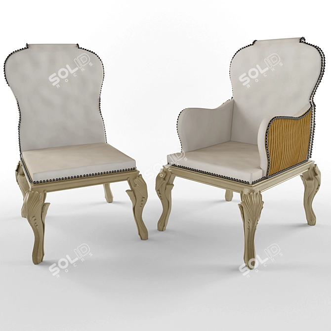 Elegant Provasi Chair 3D model image 1