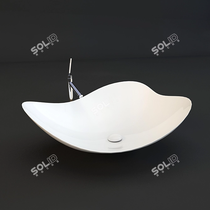 Modern Rustic Ceramic Sink 3D model image 1