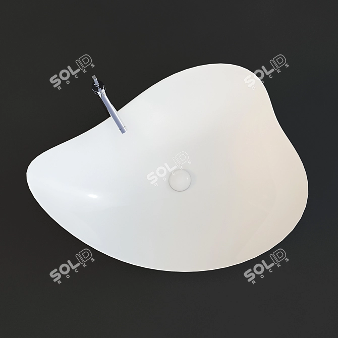 Modern Rustic Ceramic Sink 3D model image 3