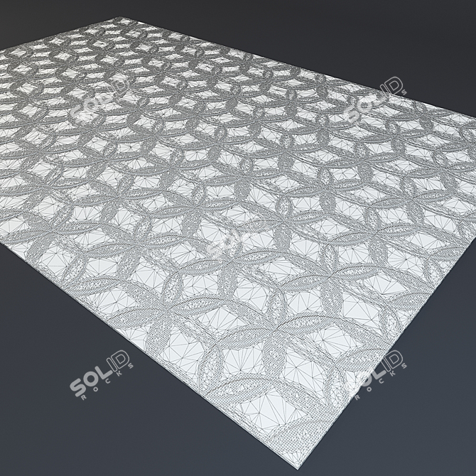 Starflower Blue Rug: Classic Elegance 3D model image 2