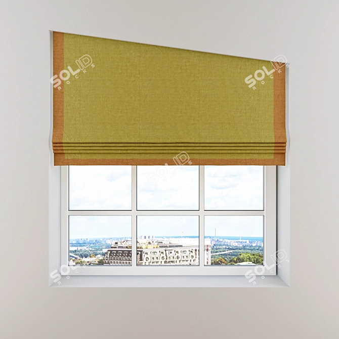 Versatile Roman Window Curtains 3D model image 2