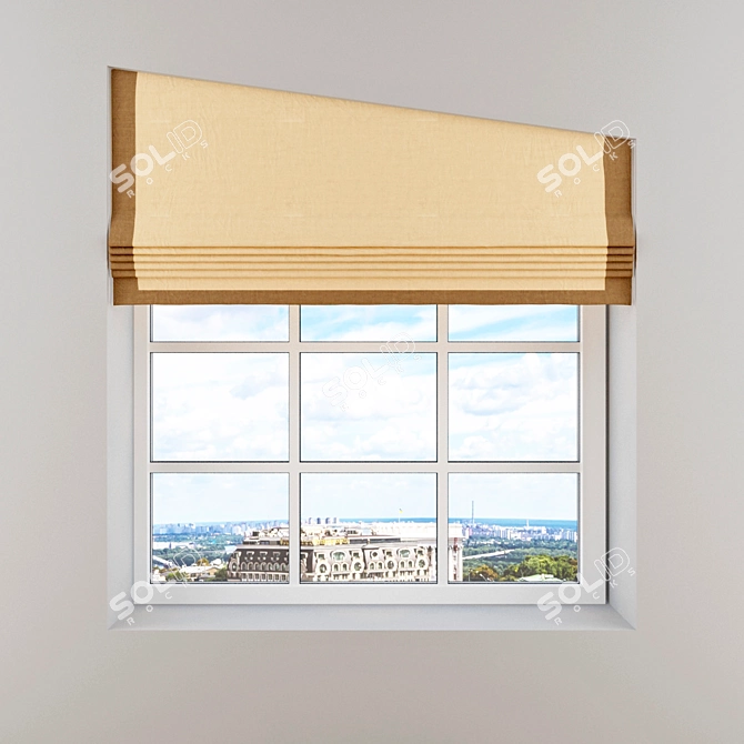 Versatile Roman Window Curtains 3D model image 3