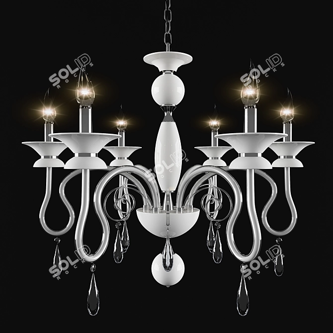 Maxleader Modern Glass Crystal White Chandelier 3D model image 1