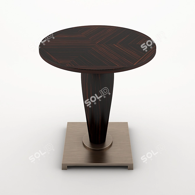 Elegant Wood and Bronze Small Table 3D model image 1