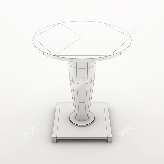 Elegant Wood and Bronze Small Table 3D model image 2