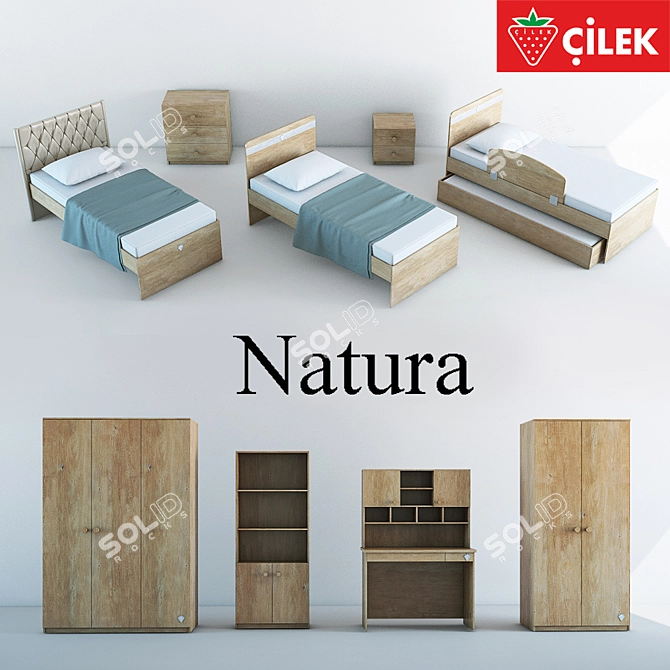 Cilek Natura Kids Furniture Set 3D model image 1