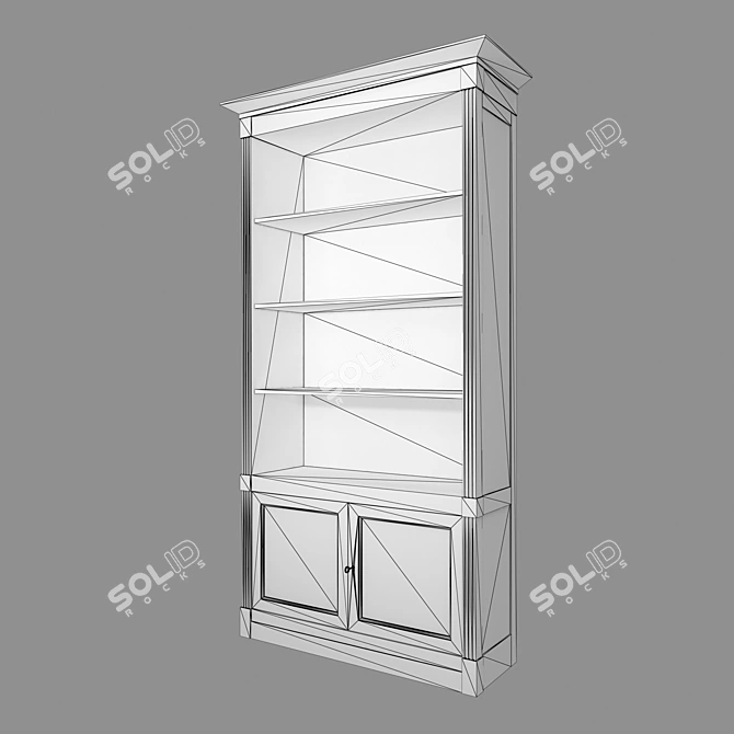 Modern Classic Bookcase | Ivory Enamel Finish 3D model image 2