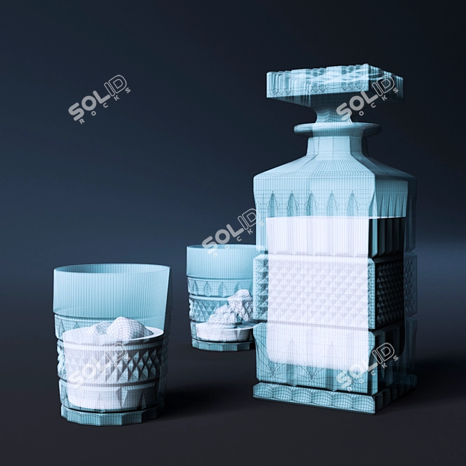 Elegant Crystal Brandy Set 3D model image 2