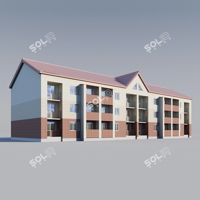 2-Section Residential House | Charming Model on Chekhov Street 3D model image 1