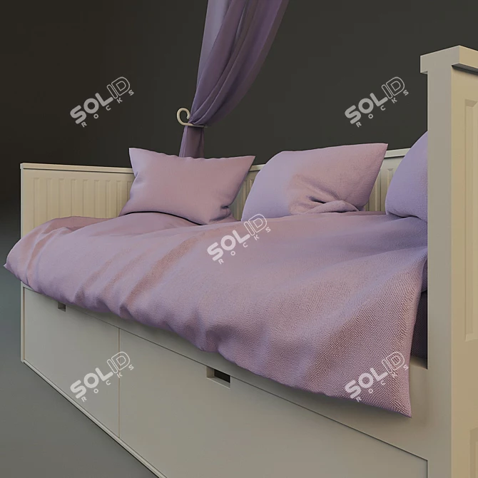 Dreamy Kids Canopy Bed 3D model image 2