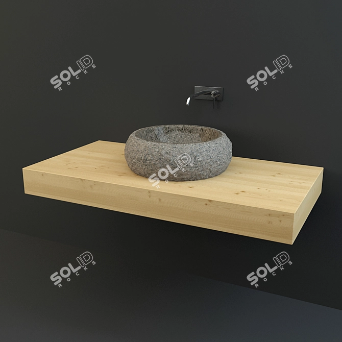  Natural Stone Sink 3D model image 2