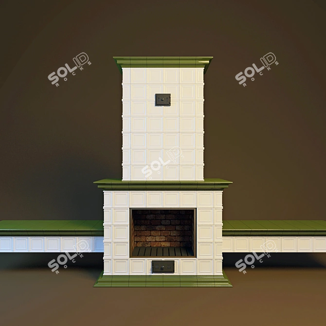 Cozy Hearth: Modern Fireplace Design 3D model image 1