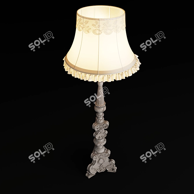 Elegant Carved Torchiere 3D model image 2