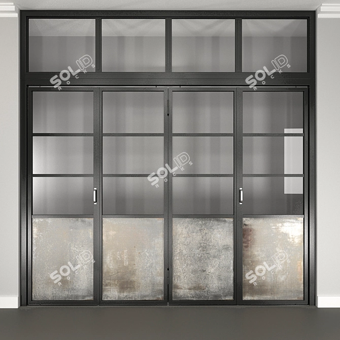 Fold Steel Door: 300x300cm | Easy Assembly 3D model image 1