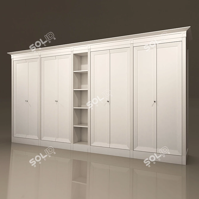 Sophisticated Ivory Classic Cupboard 3D model image 1