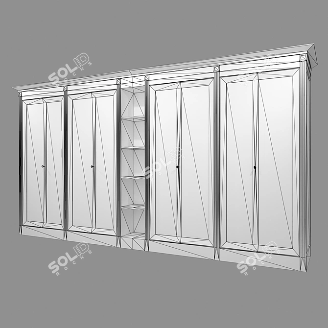 Sophisticated Ivory Classic Cupboard 3D model image 2