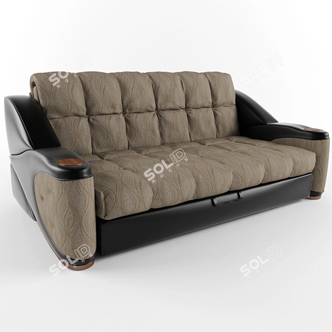 Elegant Teodoro Sofa in PortoBello 3D model image 1