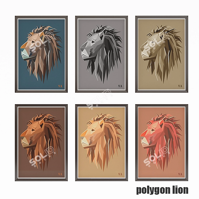 Geometric Majesty: Polygon Lion 3D model image 1