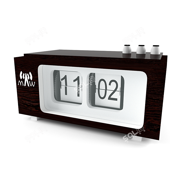 Classic Flip Clock in Timeless Style 3D model image 1