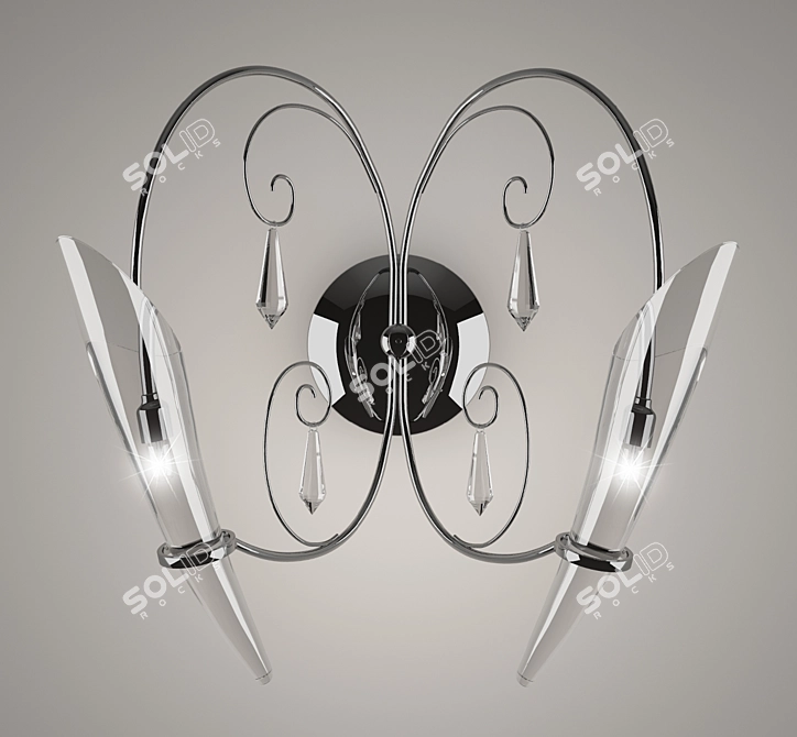 Scarabeo Chrome Wall Sconce 3D model image 1