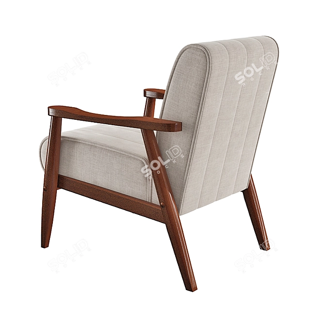 Durango Oak Beige Chair: Solid Wood, Medieval-Inspired 3D model image 2