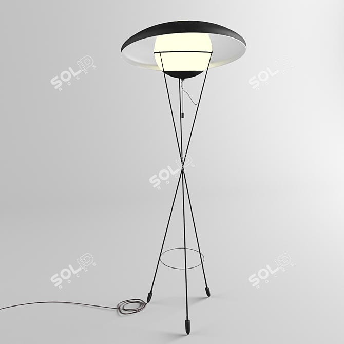 Vintage Italian Floor Lamp 3D model image 1