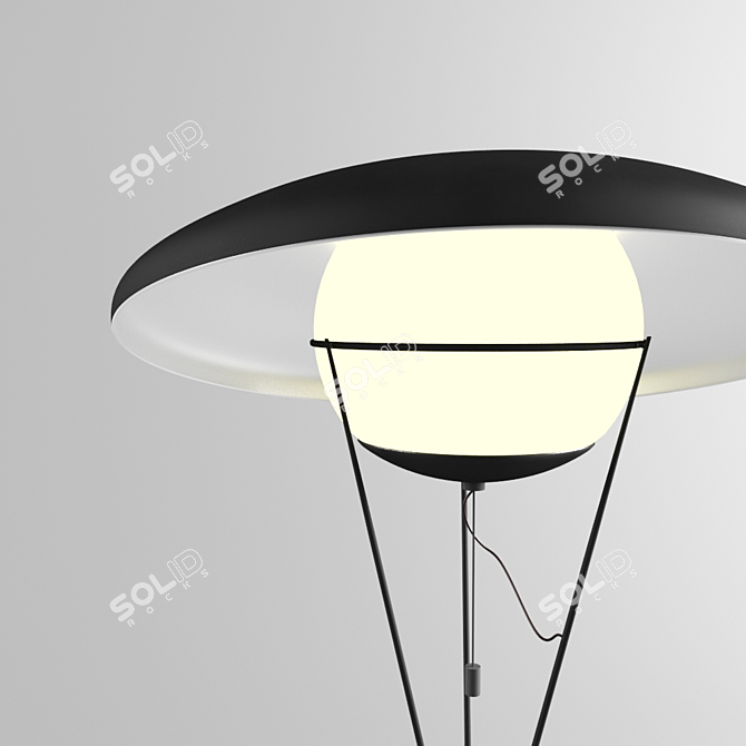 Vintage Italian Floor Lamp 3D model image 2