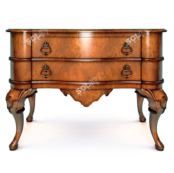 Elegant Cippendale Commode 3D model image 1