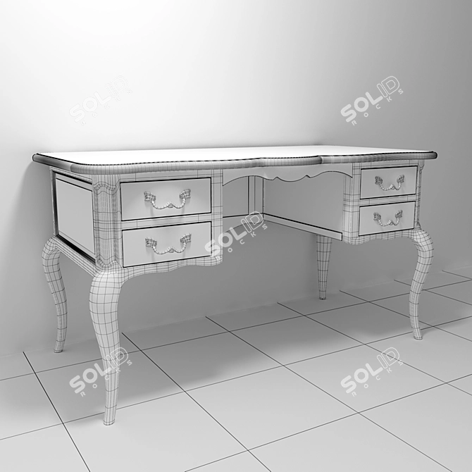 Chateau HQR1 Writing Desk | Realonda Britania Gales Tile 3D model image 2