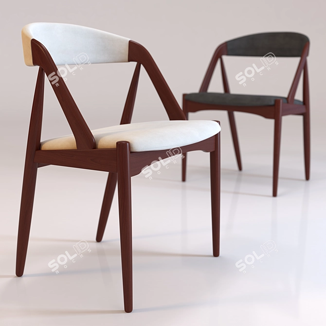 Mid-century Brazilian Rosewood Dining Chairs by Kai Kristiansen 3D model image 1